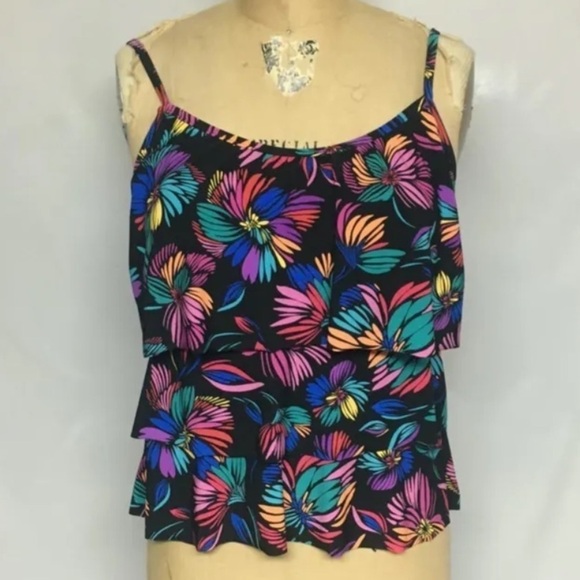 Swim Solutions Other - SWIM SOLUTIONS Women's Multi Color Full Triple Tiered Tankini Swimsuit Top 8